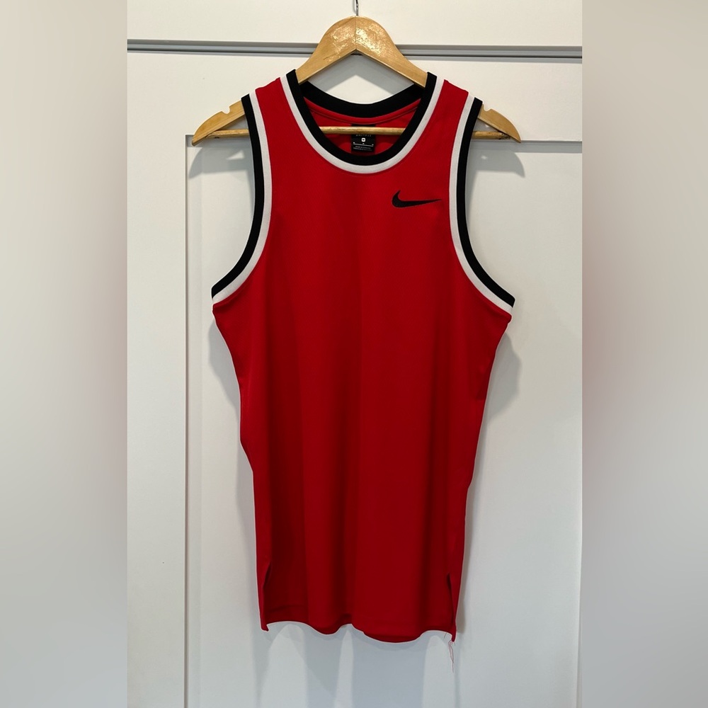 Nike DRI fit basketball Red and Black Trim Tank Top